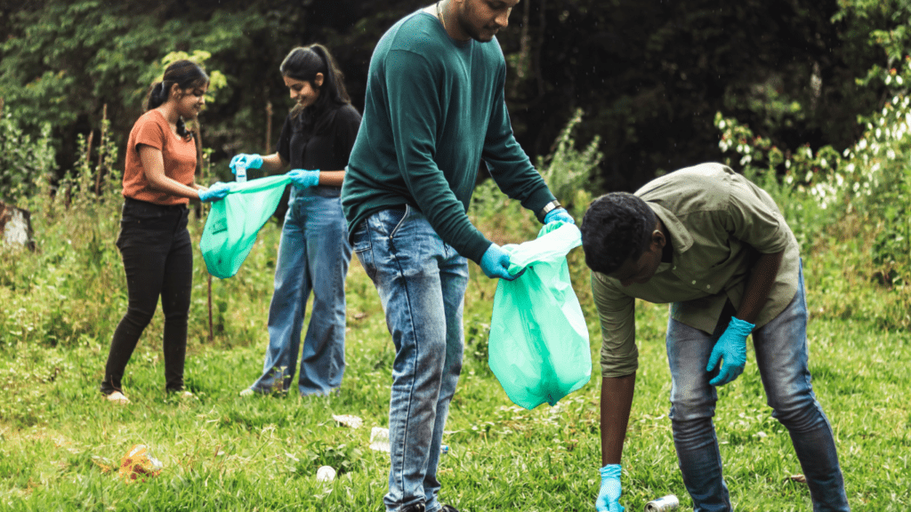 picking plastics