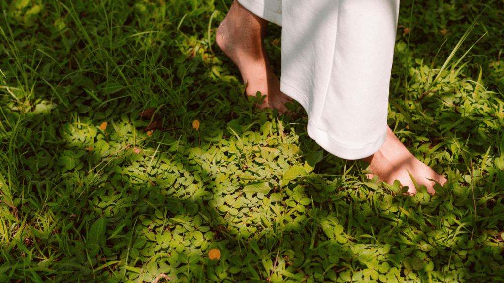 Barefoot walking in nature