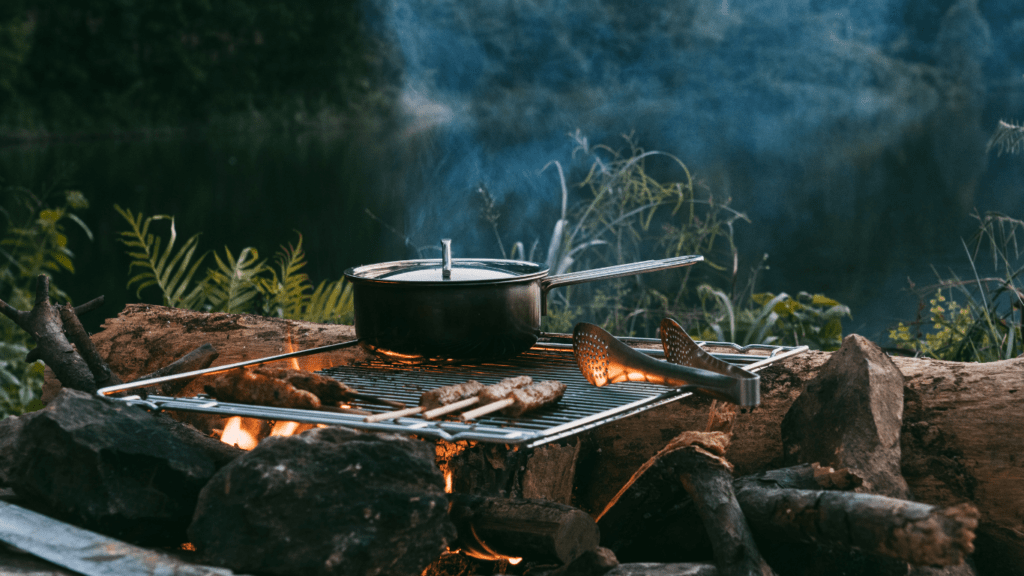 Cooking foods in the woods